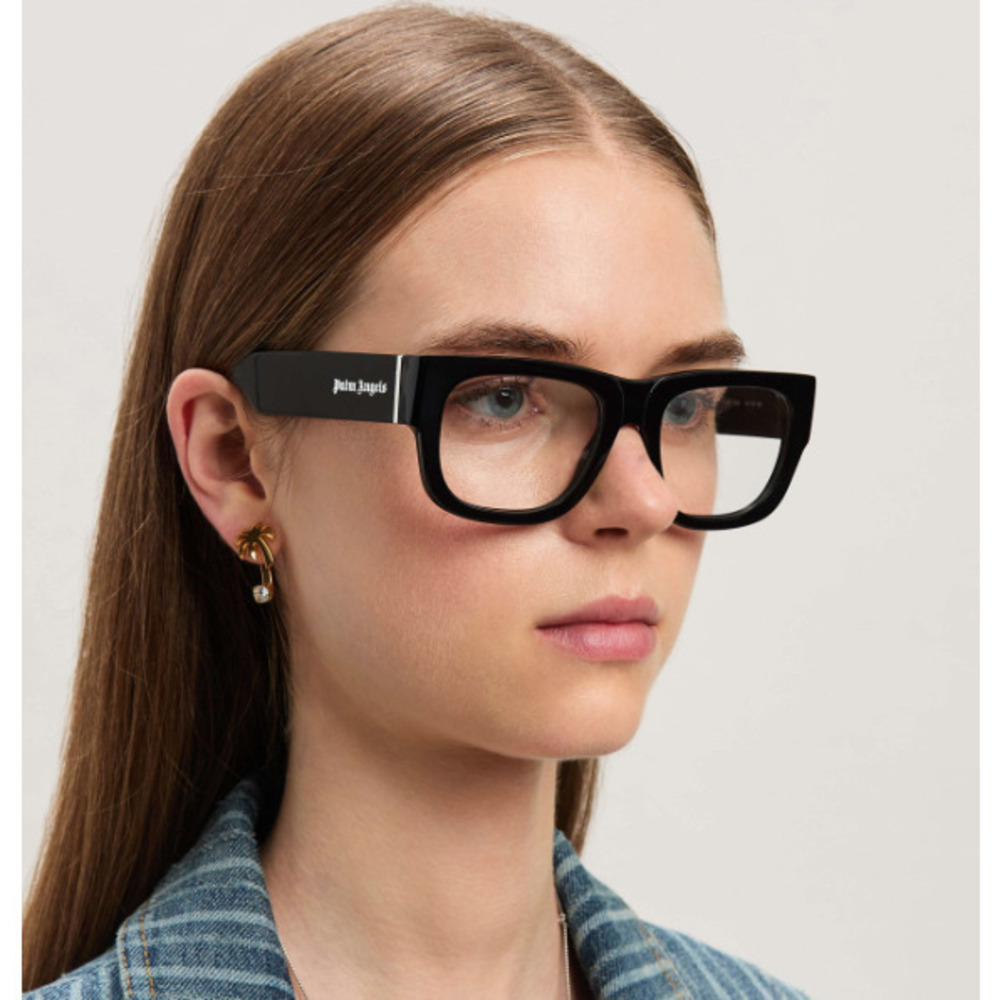 Palm Angels PERJ014S25PLA0011000 Eyeglasses Black Acetate Square